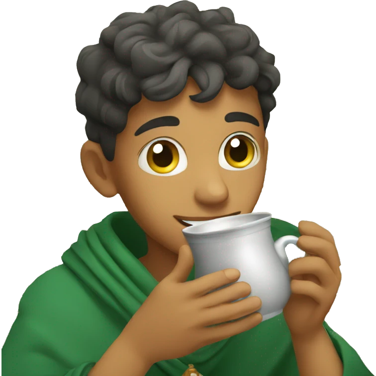 moroccan boy drinking moroccan tea  emoji