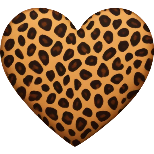 leopard print heart emoji