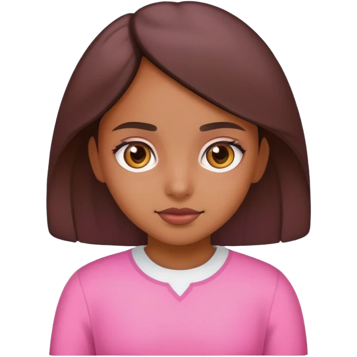 magic brown girl wearing pink emoji