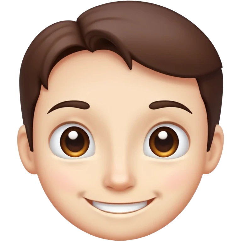 smiling face with a prominent forehead, cute and expressive emoji