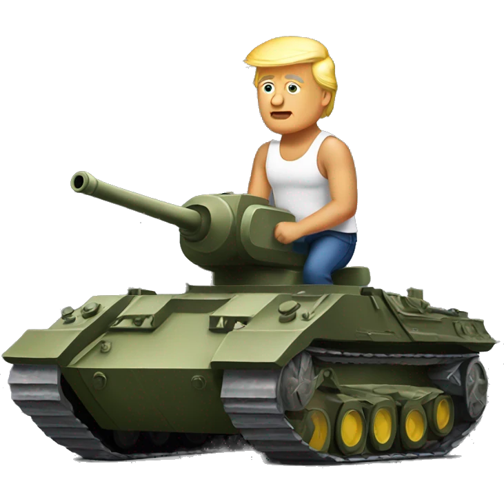 Trump riding a horsein a tank top emoji