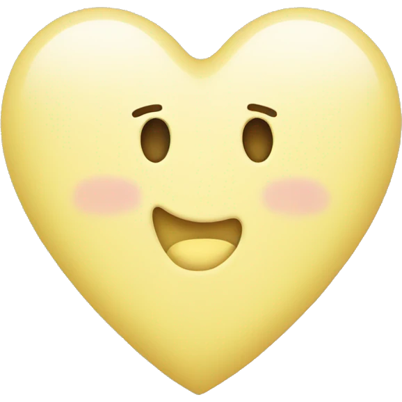 Pastel yellow colored heart emoji