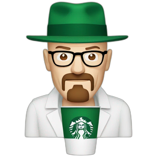 Walter White as a Starbucks logo emoji
