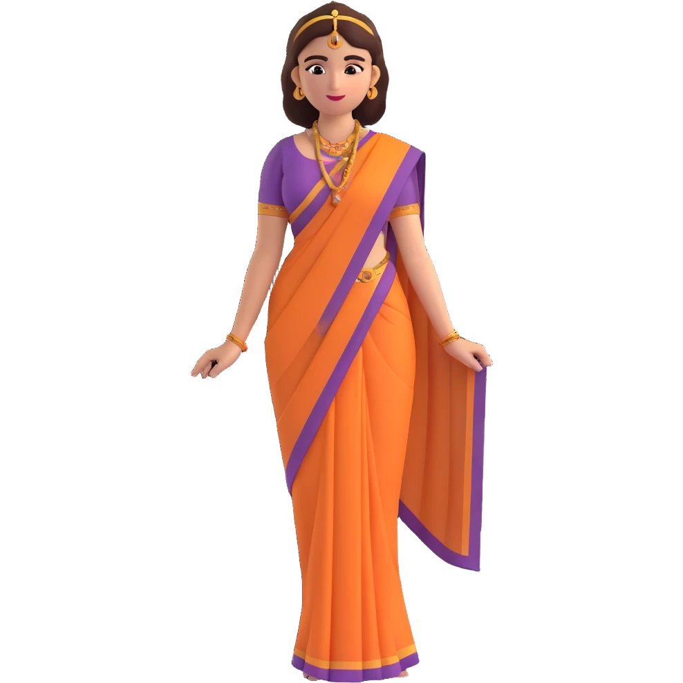 pretty lady in a sari emoji