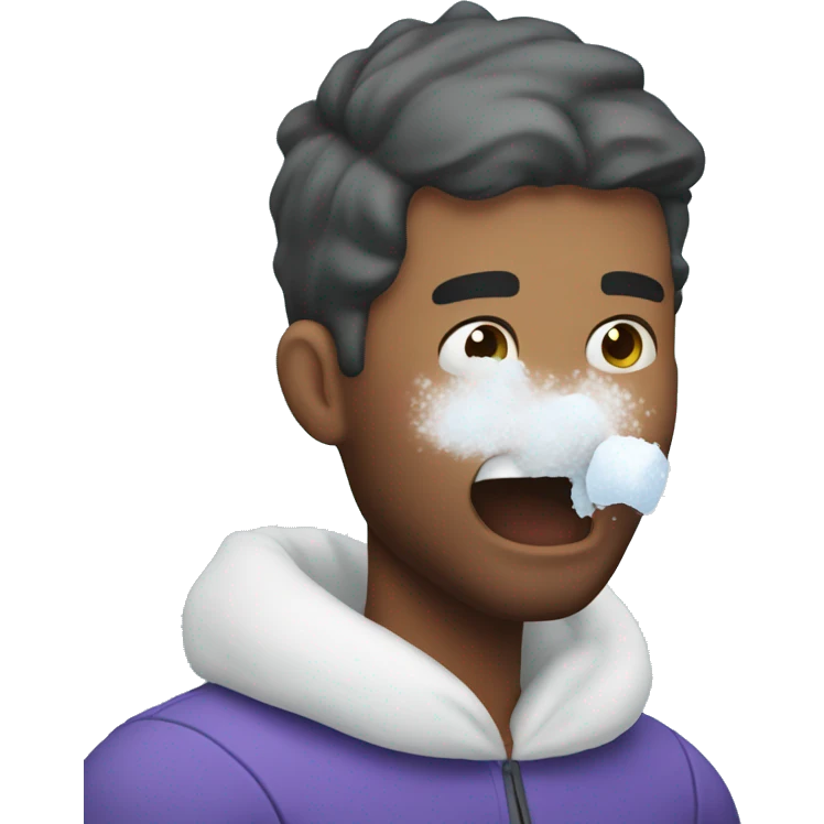 Man hit in face with snowball emoji