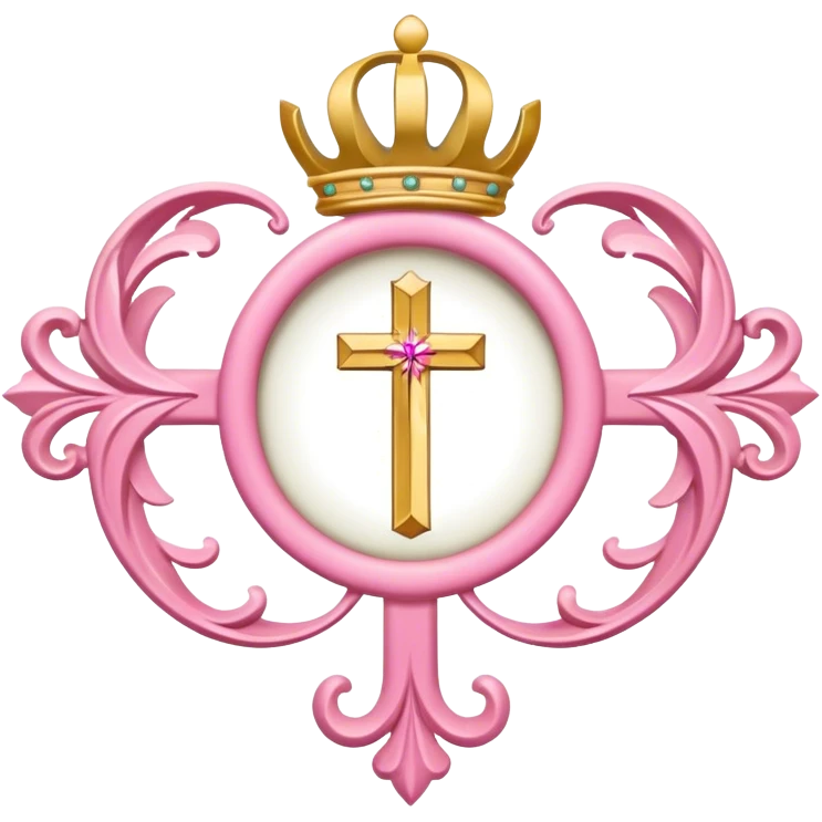 ave maria's emblem with a touch of pink emoji