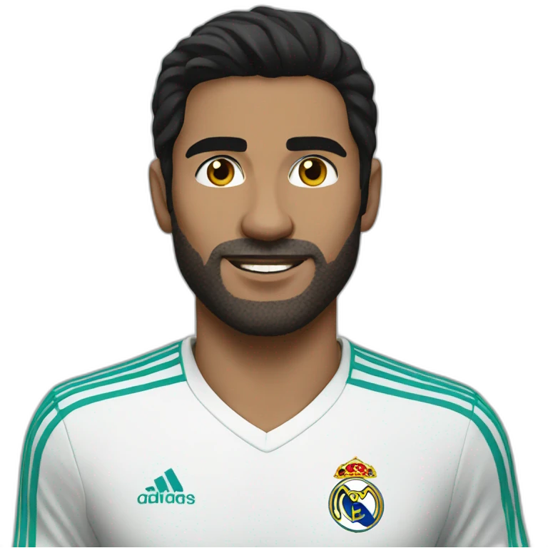 A black-haired man supports Real Madrid emoji