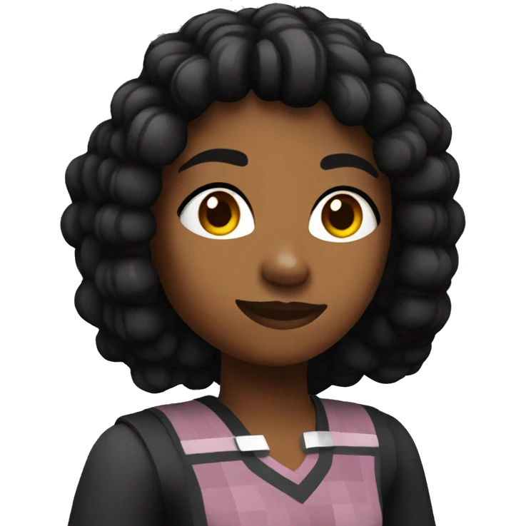 black female retro mincraft character  emoji
