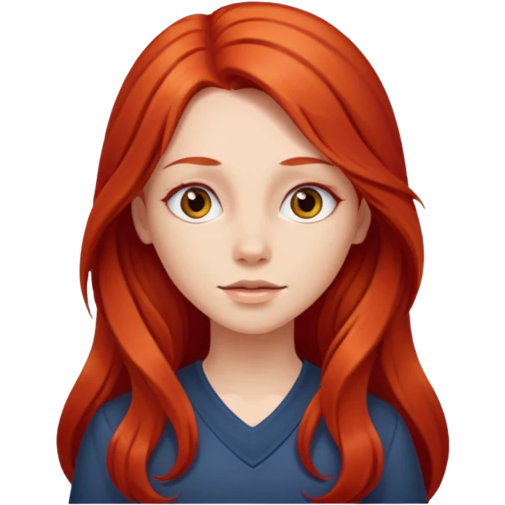Girl with red Long hair  emoji