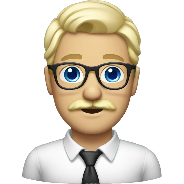 Blond, moustache, glasses and blue eyes emoji