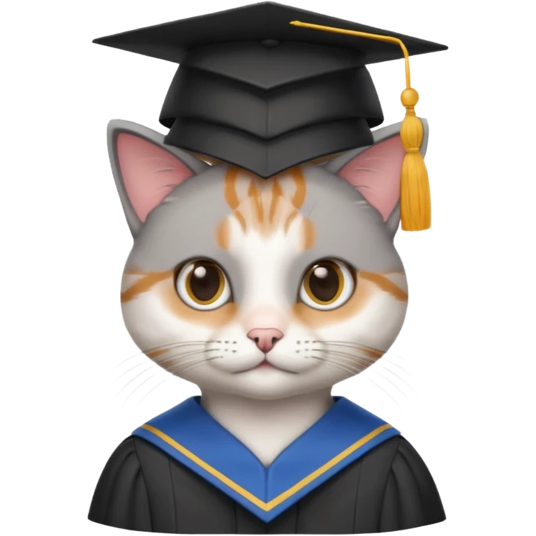 кот со шляпой выпускника emoji