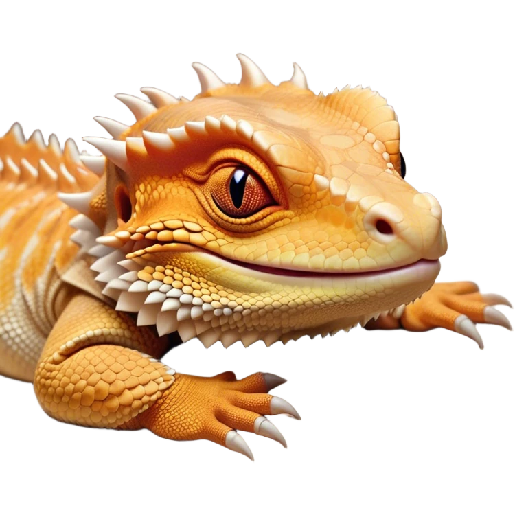 Meme-Worthy Cute Sleeping Bearded Dragon Portrait Emoji, Head resting peacefully with a contented smile, showcasing a delightfully robust build and a luxuriously soft scaled hide in warm earthy tones, eyes shut in a serene, restful nap, Simplified yet hilariously adorable features, highly detailed, glowing with a soft, drowsy light, high shine, relaxed and utterly lovable, stylized with an air of playful laziness, bright and heartwarming, soft glowing outline, capturing the essence of a comically sleepy dragon, so meme‐worthy it feels like it could instantly become the next viral sensation of adorable reptilian slumber! emoji