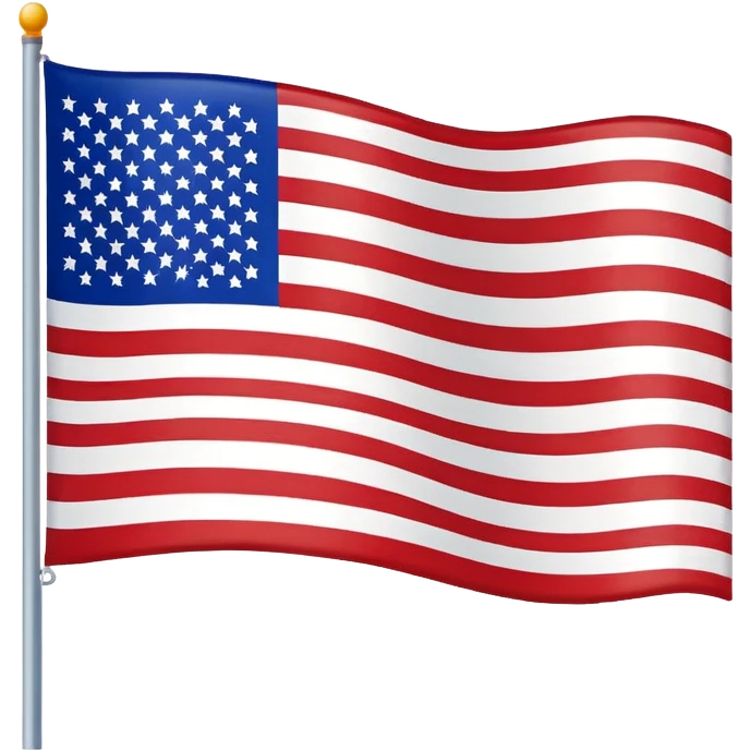 American flag, highly recognizable, bold colors, iconic design emoji