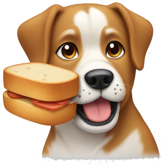 Dog eats bread  emoji