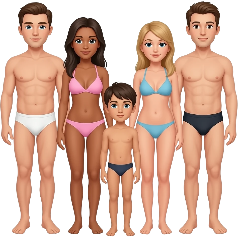 Familia  nudista emoji