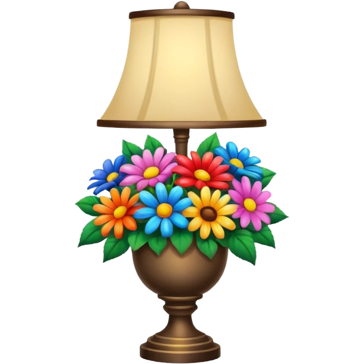 A lamp + a bouquet of flowers emoji
