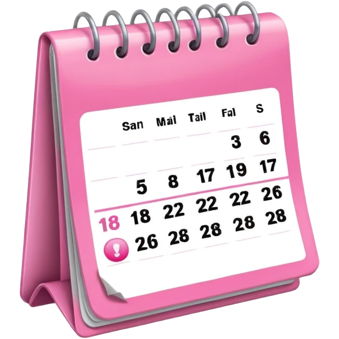 pink calendar emoji