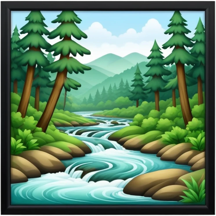 forest with a flowing river emoji