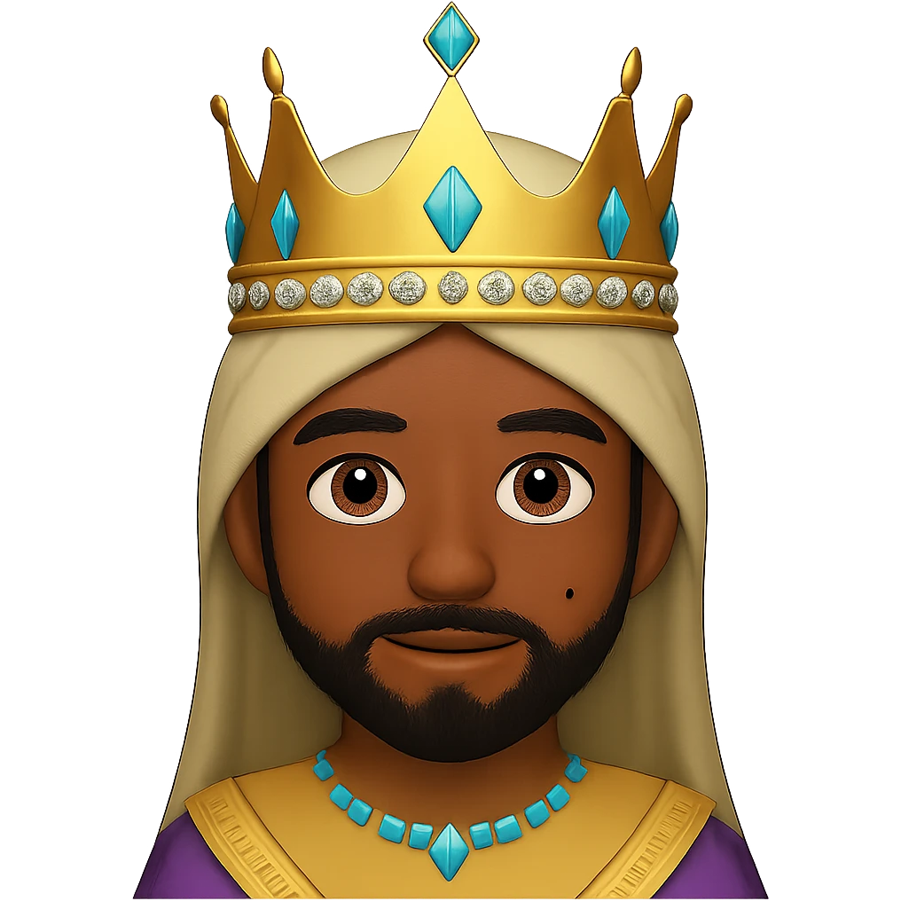 Make the man tanned, add a slight dark beard, and a mole on the left side of his face, with no background. Maintain the original style and details of the image. emoji