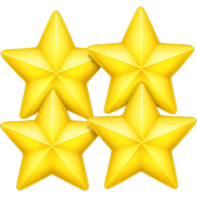  3 Yellow stars 3d emoji