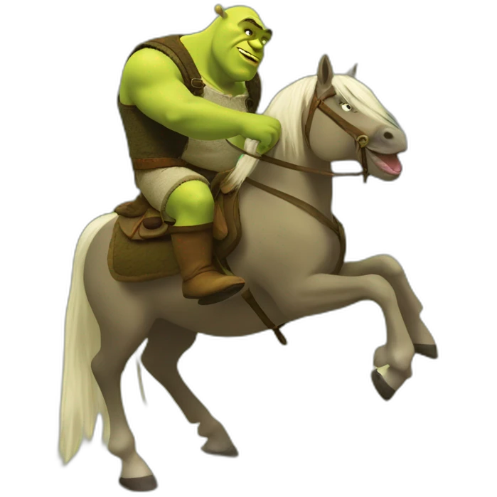 shrek montando un pony emoji