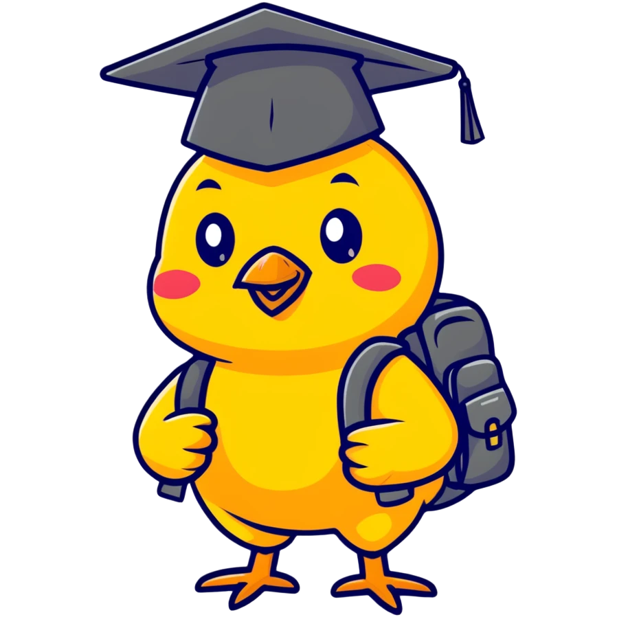 Chicken nugget that likes school emoji