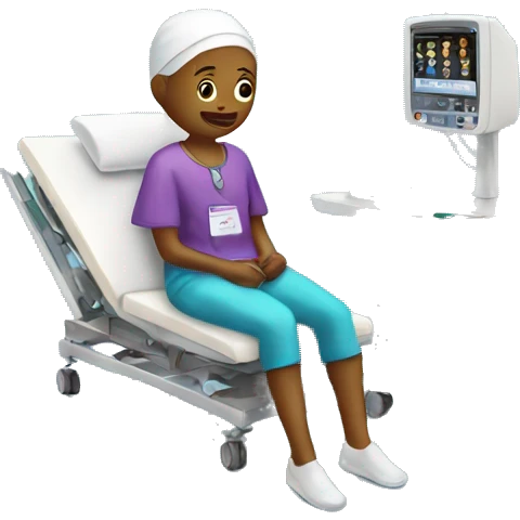 Cancer patient receiving an IV emoji