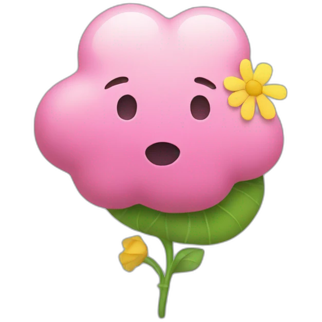 Blob giving flower emoji