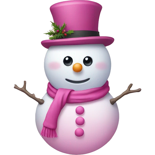 Pink snowman  emoji