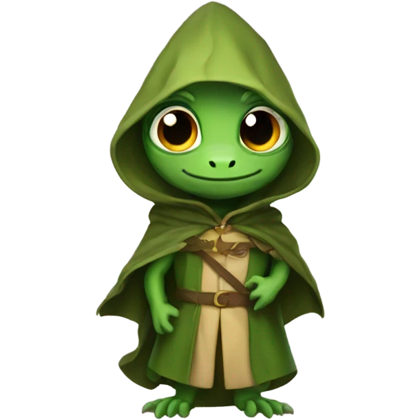 Lizard wearing cloak emoji