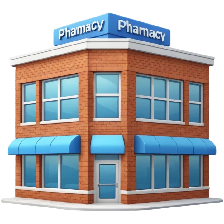 a pharmacy building emoji