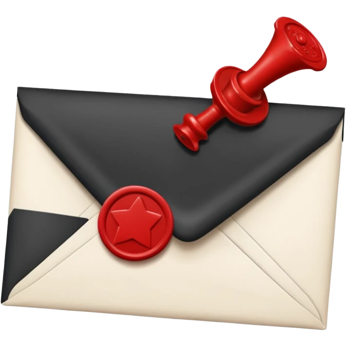 closed envelope with asterisks in the upper right corner emoji