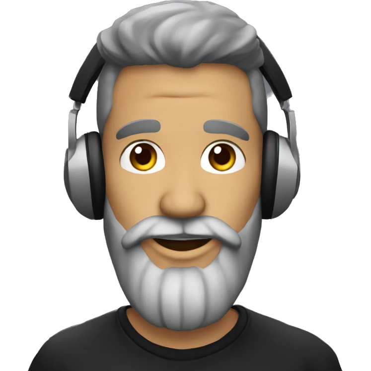 DJ sin pelo y con barba  emoji