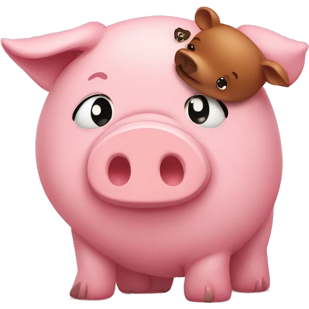 Pig and bear in love emoji