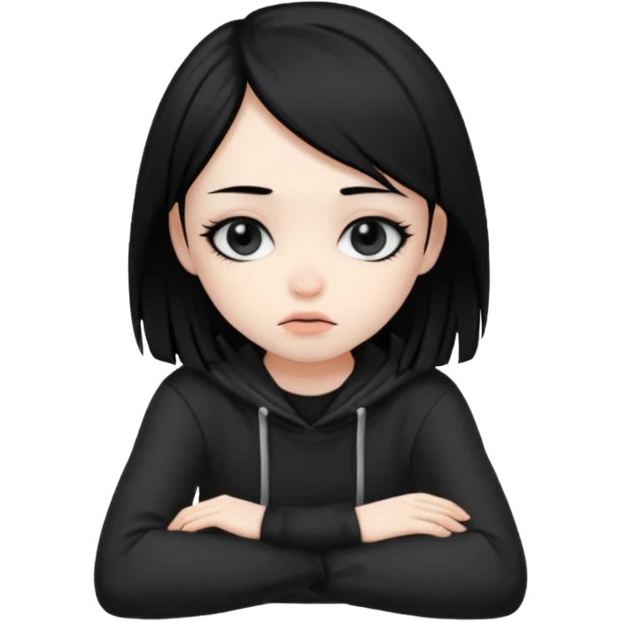Emo girl sitting in silence  emoji