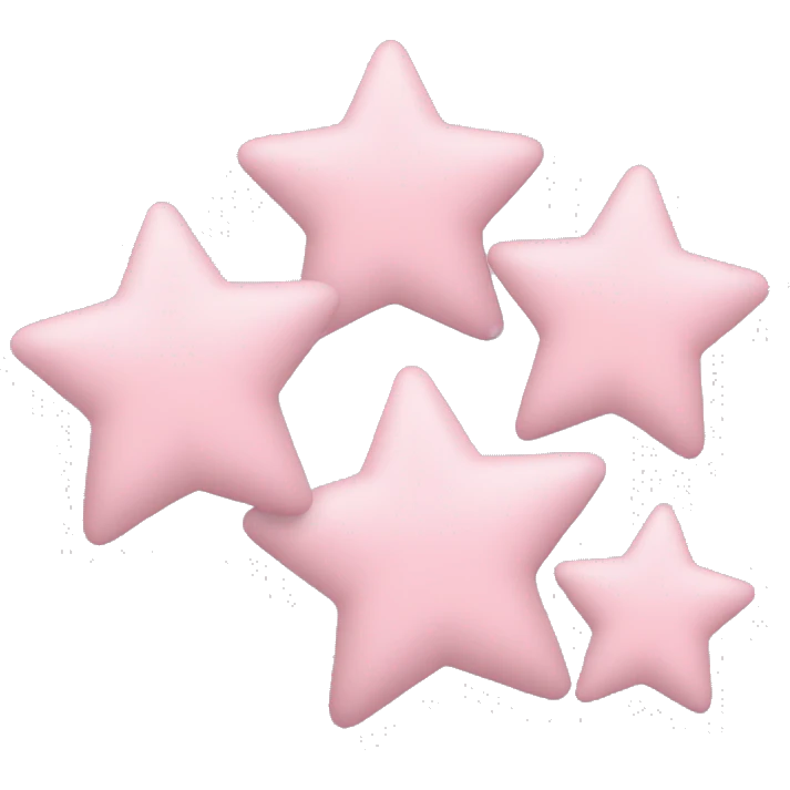 3 pastel pink stars of different sizes emoji