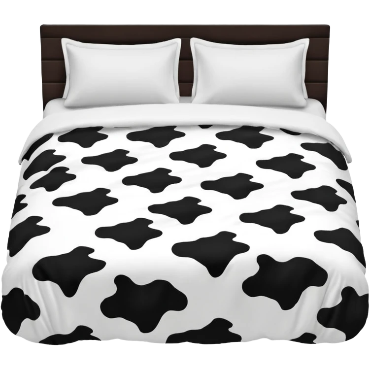 Cow print pattern bed emoji