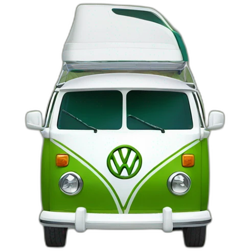 VW T6 California camping bus bicolor VW green white emoji