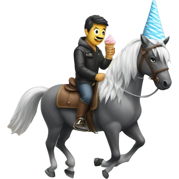 Horsw riding a ice cone emoji