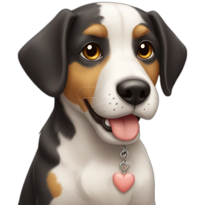 Chien bisous avec chat emoji