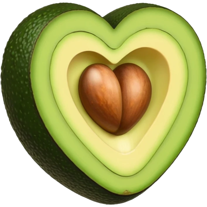 avocado themed heart emoji