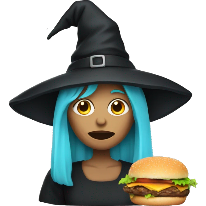 Witch with a burger  emoji