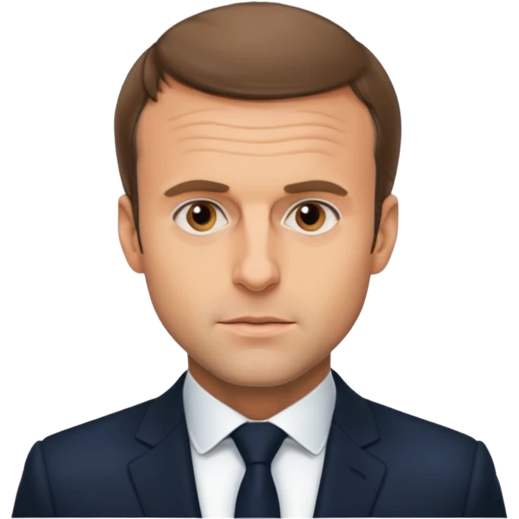 Emmanuel Macron with no smile emoji