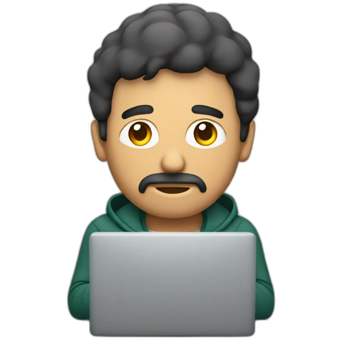 homem mexendo no computador emoji