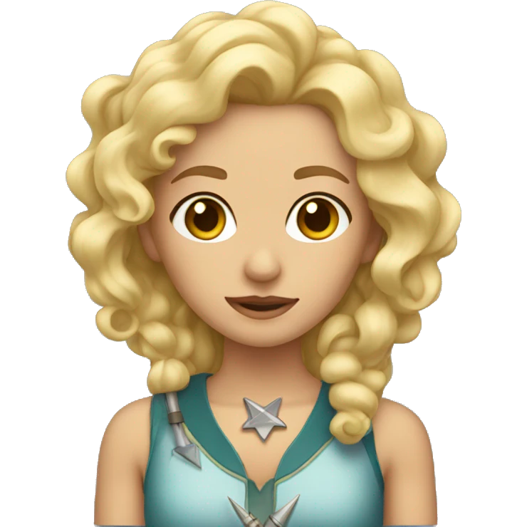 blonde with curls and arrows emoji