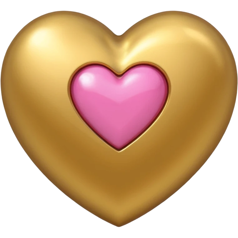 gold heart with one mini pink heart inside of it  emoji