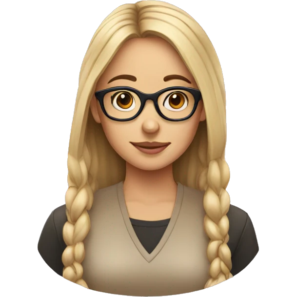 Girl with glasses in frame emoji