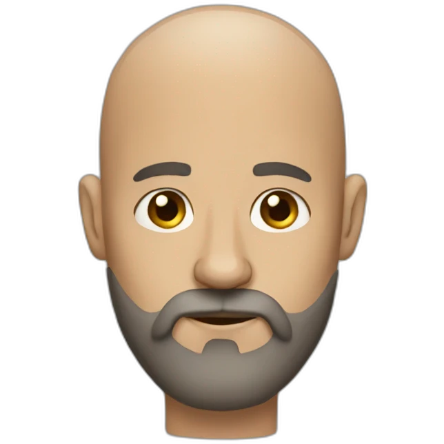 a bald man with full beard emoji