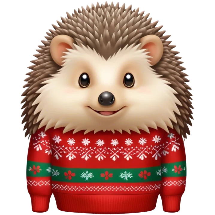 hedgehog wearing a Christmas sweater emoji