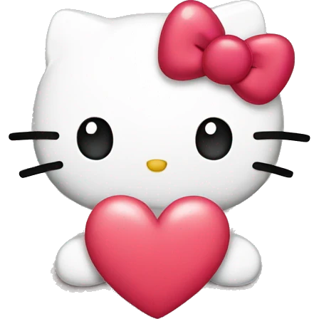 Hello kitty with a heart  emoji